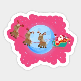 Santa Claus Riding pony Sticker